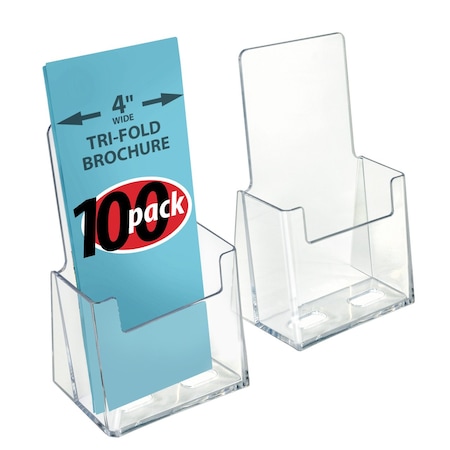 Azar Displays Trifold Brochure Holder. Inside Dimension: 4.125''W, 100PK 252012-100PK